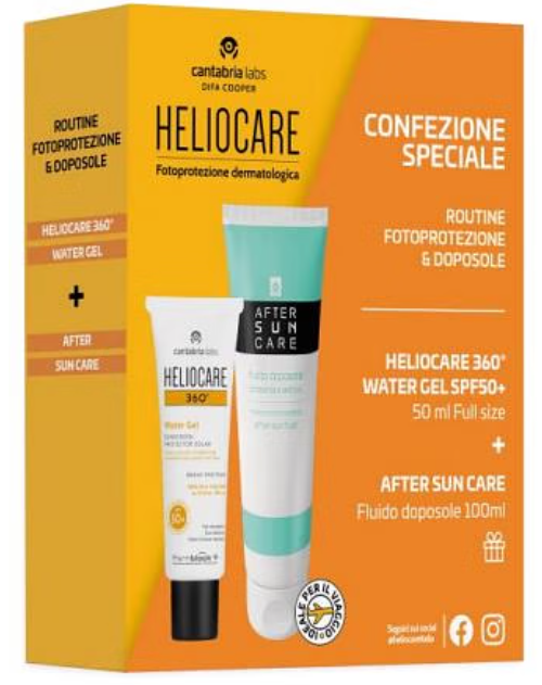 Heliocare 360° Water Gel SPF50+ 50 ml + After Sun 100 ml Travel Size
